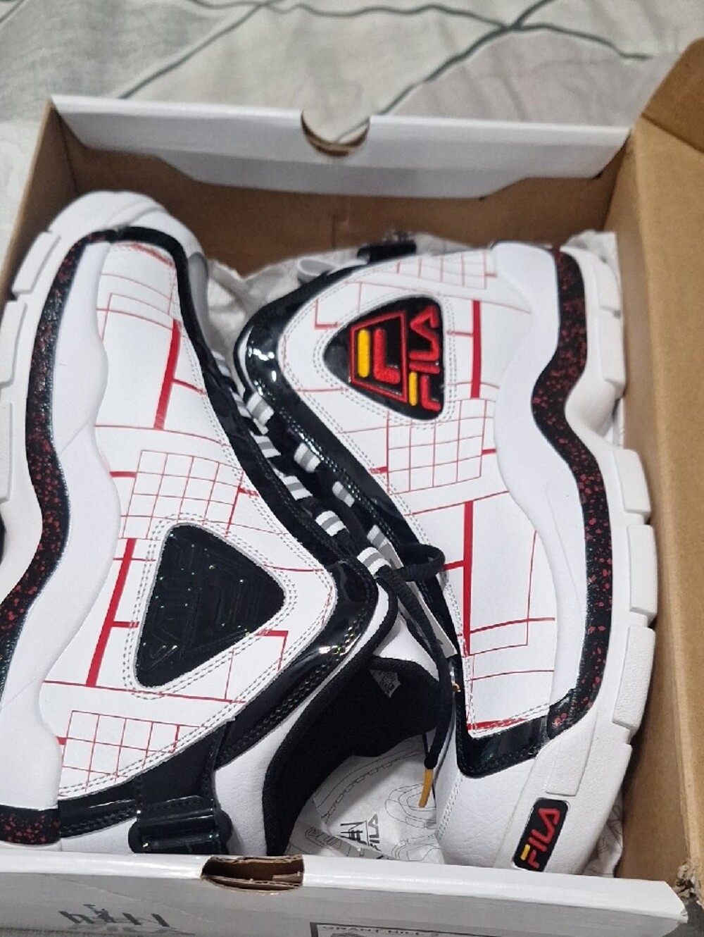 Fila Grant Hill 2 Box Label - White, Black, Red - Picture 3 of 8